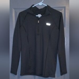 Reebok Black Play Dry Zip Long Sleeve Sports Top XL Womans